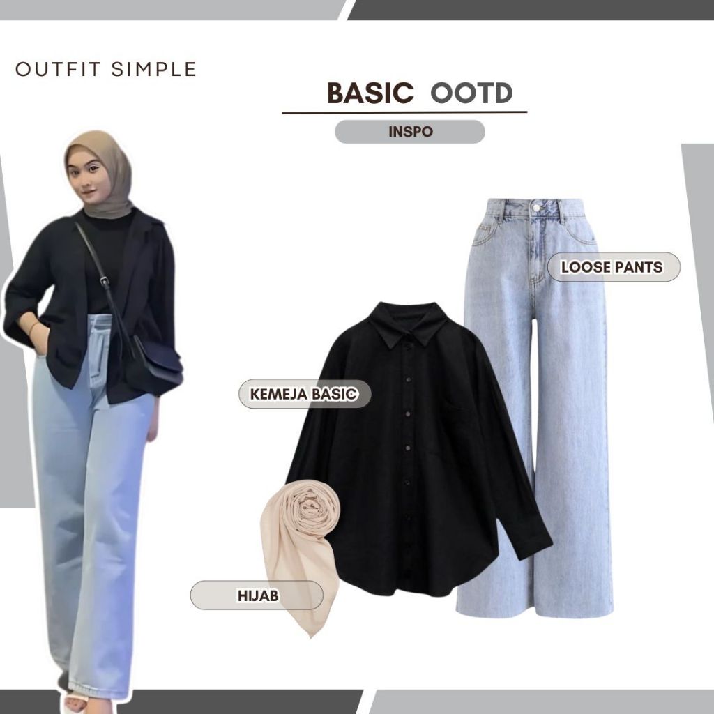 One Set Lavina Setelan Kece || Ootd Simple   ( Kemeja + Celana + Bella Square ) Outfit OOTD Hijab Ke