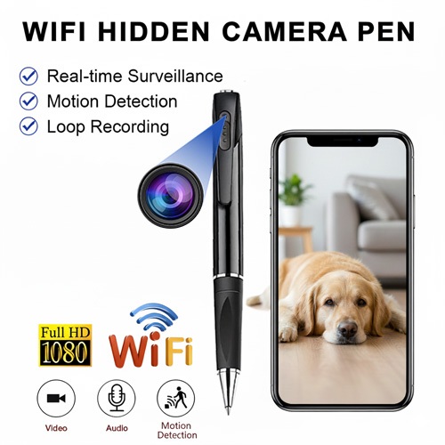 Kamera Pen 2-in-1, Rekaman Video 1080P FHD, Panjang Fokus Pendek, kamera mata-mata tersembunyi pena 
