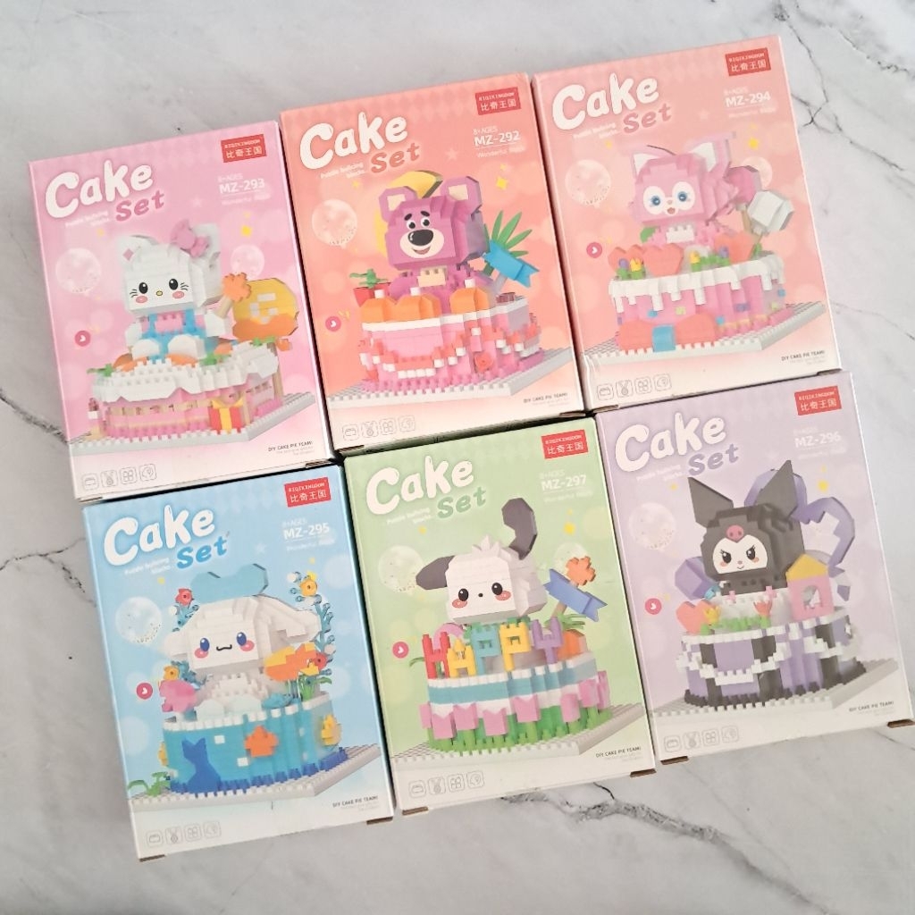 Mainan lego bricks block seri cake set sanrio, lotso, lina bell