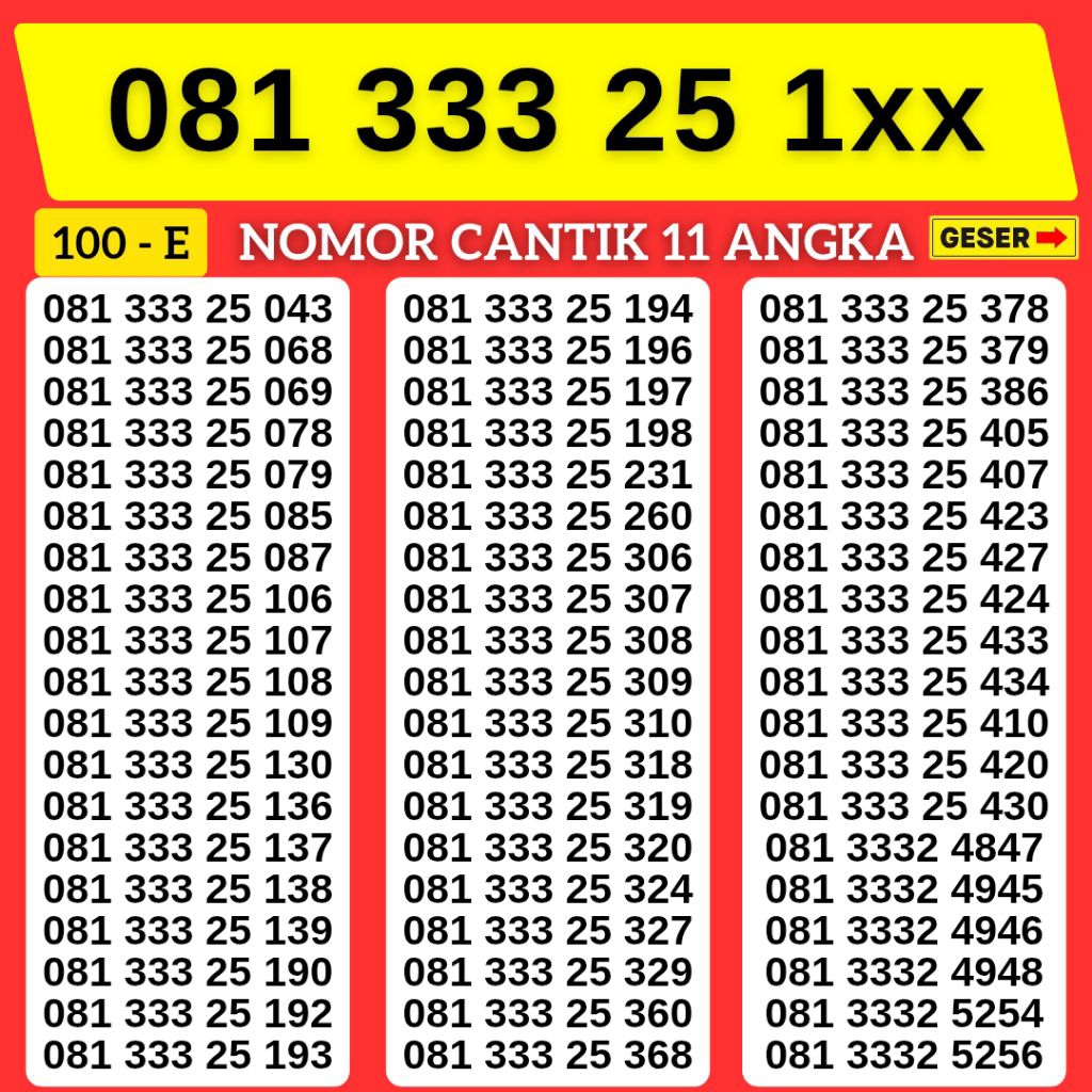 11 DIGIT  TELKOMSEL BONUS 3 GB NOMOR TRIPLE 3333 KUOTA INTERNET NOMOR CANTIK TELKOMSEL SIMPATI KARTU