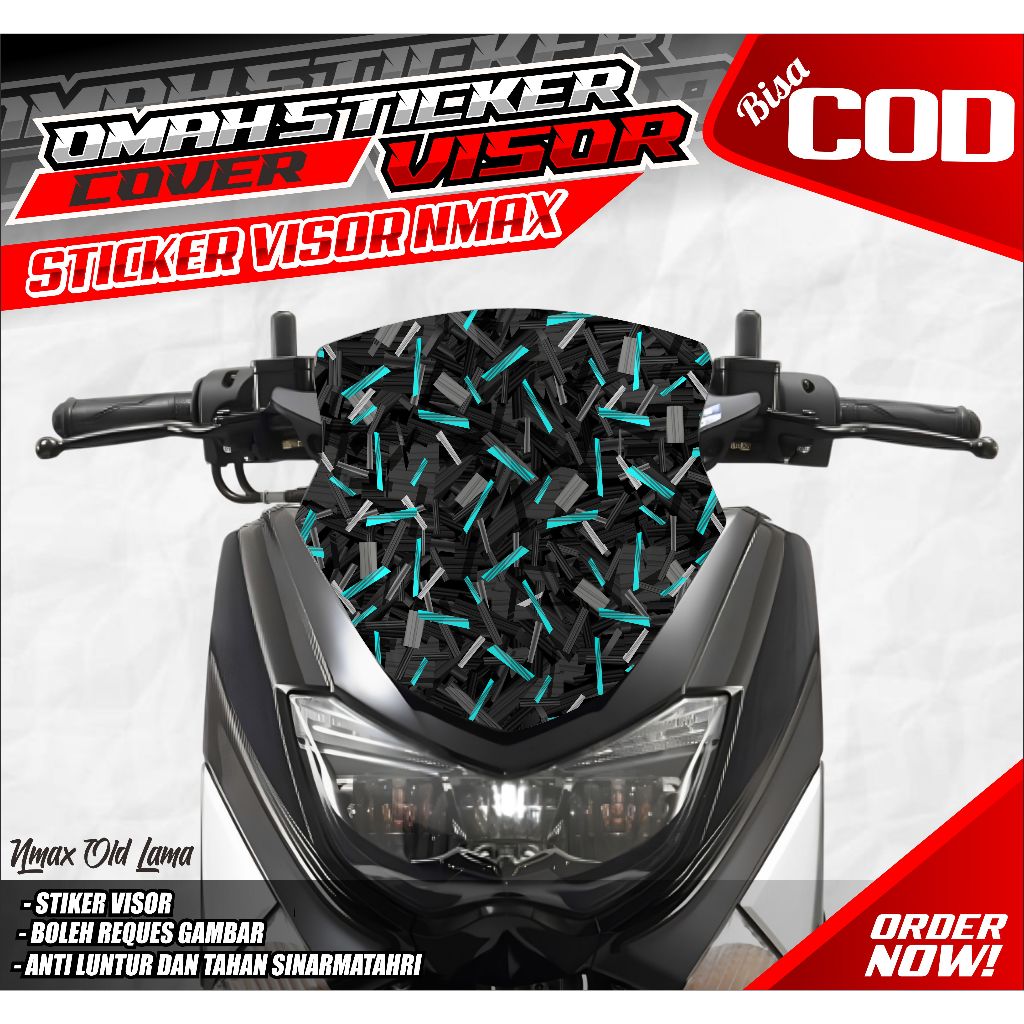 Stiker Decal Visor  yamaha NMAX NEW /  Nmax Old 155 2015-2019 / Nmax TURBO  (2020-2023) / Stiker Vis