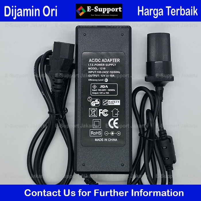 Adaptor 12v 10a Jack Lighter Car vacum cleaner Ac to dc 220v