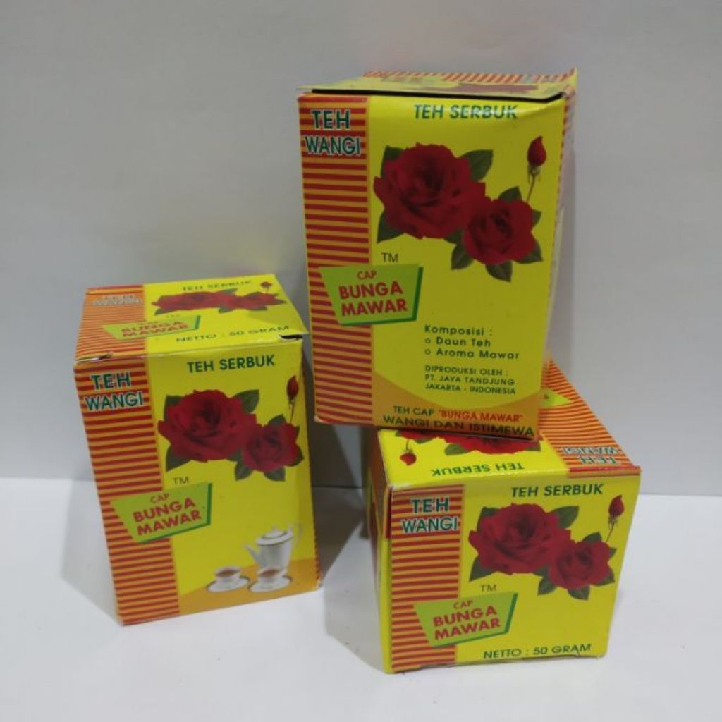Teh Mawar 10 Bungkus / Teh Bubuk Cap Bunga Mawar ( 1 Pak isi 10 bungkus )