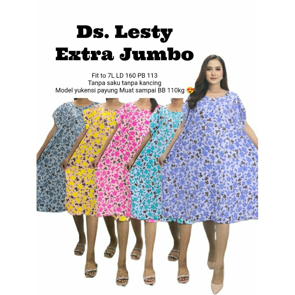 Daster Lesty Extra Jumbo Ld 160 | Daster Mayung Lengan Pendek