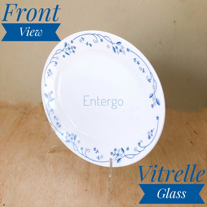 CORELLE SERVING PLATTER 25 cm 6950 PV Provincial Blue Piring Saji Oval Kaca Vitrelle Glass
