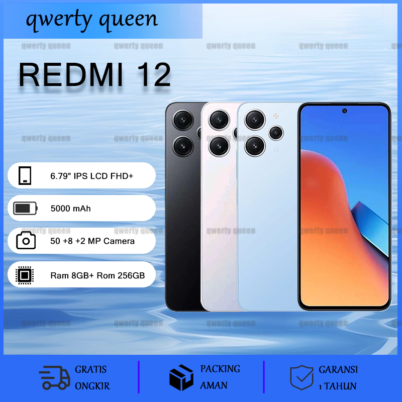 HP XIAOMI REDMI 12 smartphone RAM 8/256GB GARANSI 1 TAHUN
