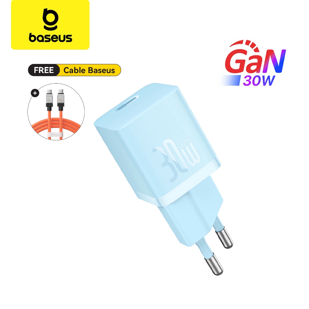 Kepala Charger Baseus GaN5 Fast Charger Mini 1C 30W EU