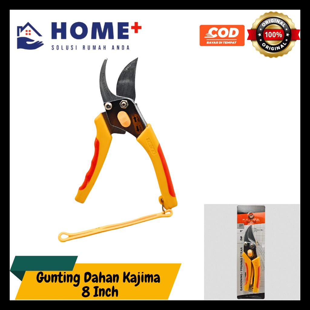 Gunting Dahan Kajima 8 Inch Stainless Steel - Pisau Gunting Ranting Bunga Tanaman Daun