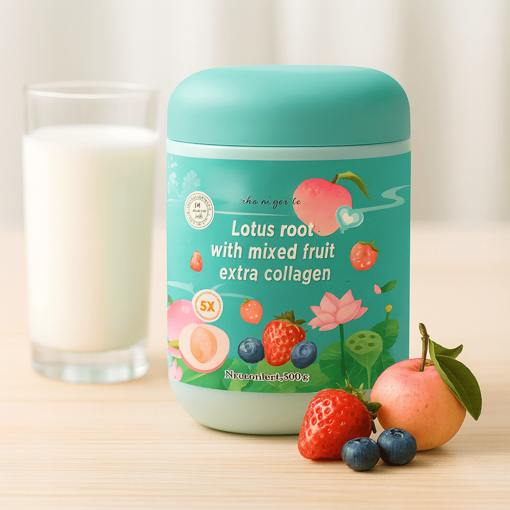 OUFEN QIYA SEED NUT LOTUS ROOT LOW SUGAR HALAL COLLAGEN 100% HALAL