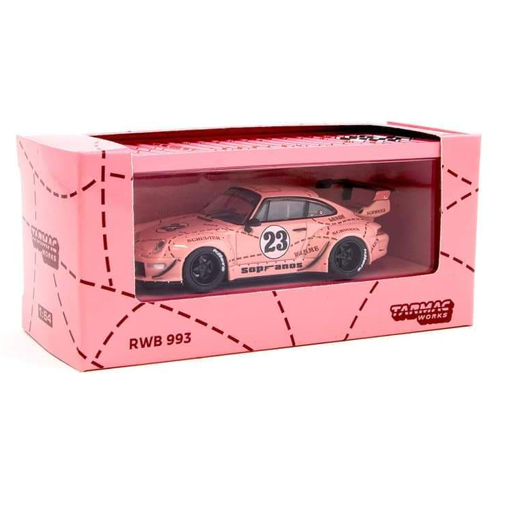Tarmac Works 1:64 Porsche 993 RWB Sopranos #23 (Pink) with Container