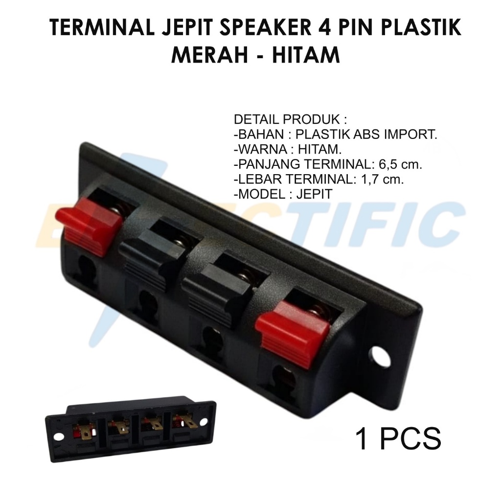 Terminal Jepit Panel Speaker 4 Pin Mono Stereo Kabel 4P Power Supply Soket Box AMPLI Amplifier DC