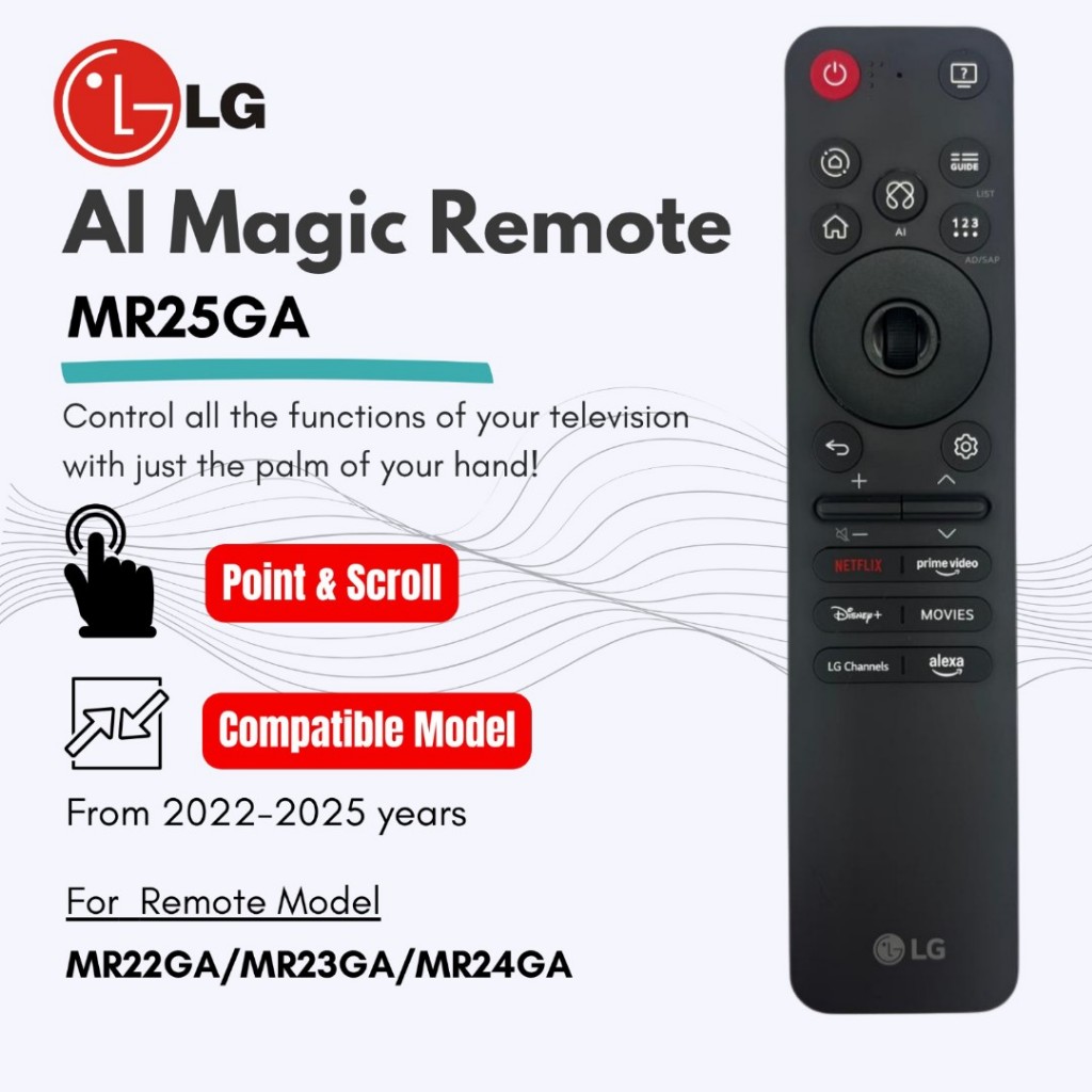 MAGIC REMOTE TV LG MR25GA - Remote TV LG Magic Remote MR25GA Original 2025 – Remote Smart TV LG Blue