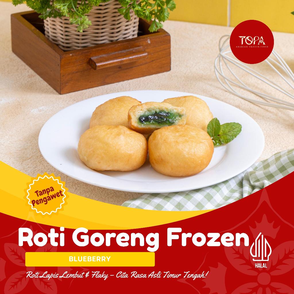 ROTI GORENG BLUEBERRY FROZEN TOPA FOOD ISI 8 PCS | SNACK MANIS BEKU SIAP GORENG | FROZEN FOOD PRAKTI