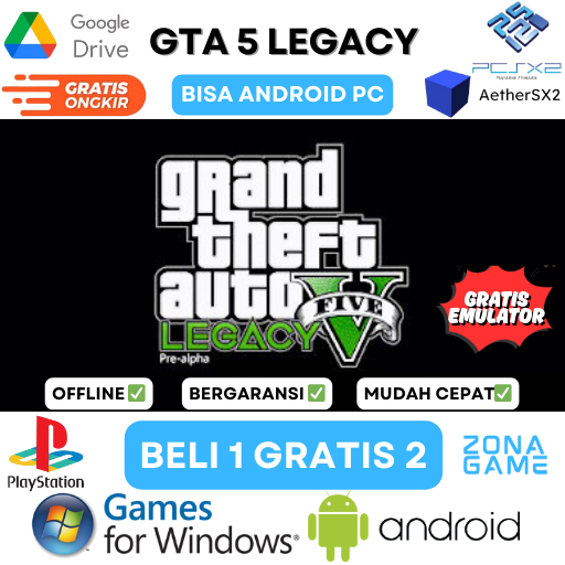 GAME PS2 GTA 5 Legacy Bisa di Android / PC | BELI 1 GRATIS 2+Bonus Emulator