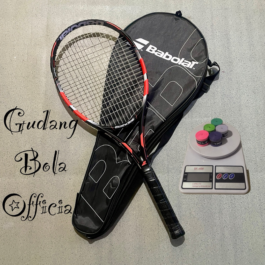 Raket Tenis Lapangan premium + senar ( Sudah Terpasang ) free Tas