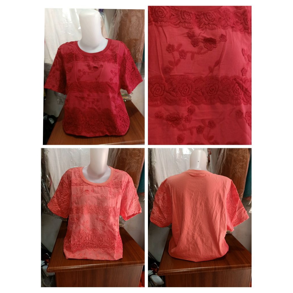 MY Blus Wanita Premium Katun Brokat BRose