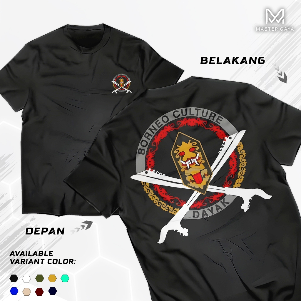 Baju Kaos Dayak Borneo Culture Dayak Cotton Combed 30S