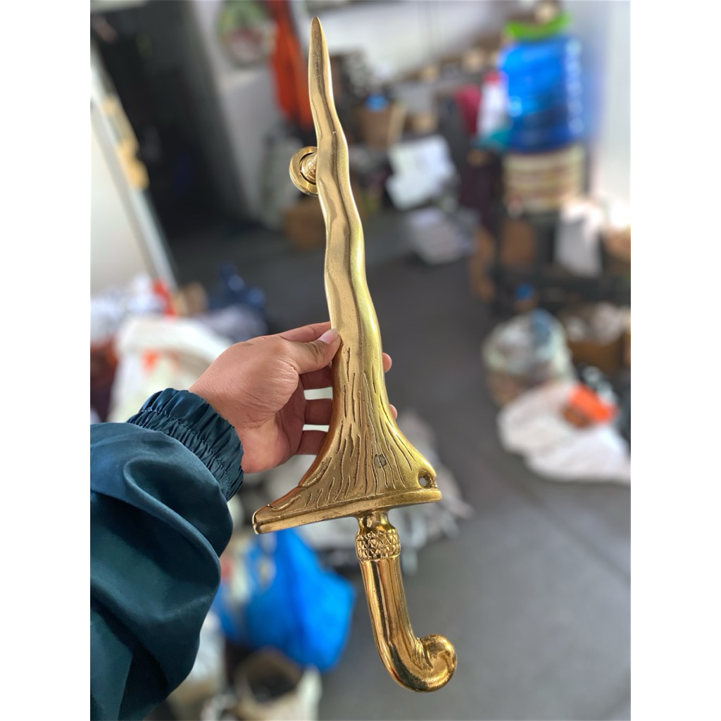 Handle Pintu / Gagang Pintu Rumah Kuningan Motif Keris 50 cm