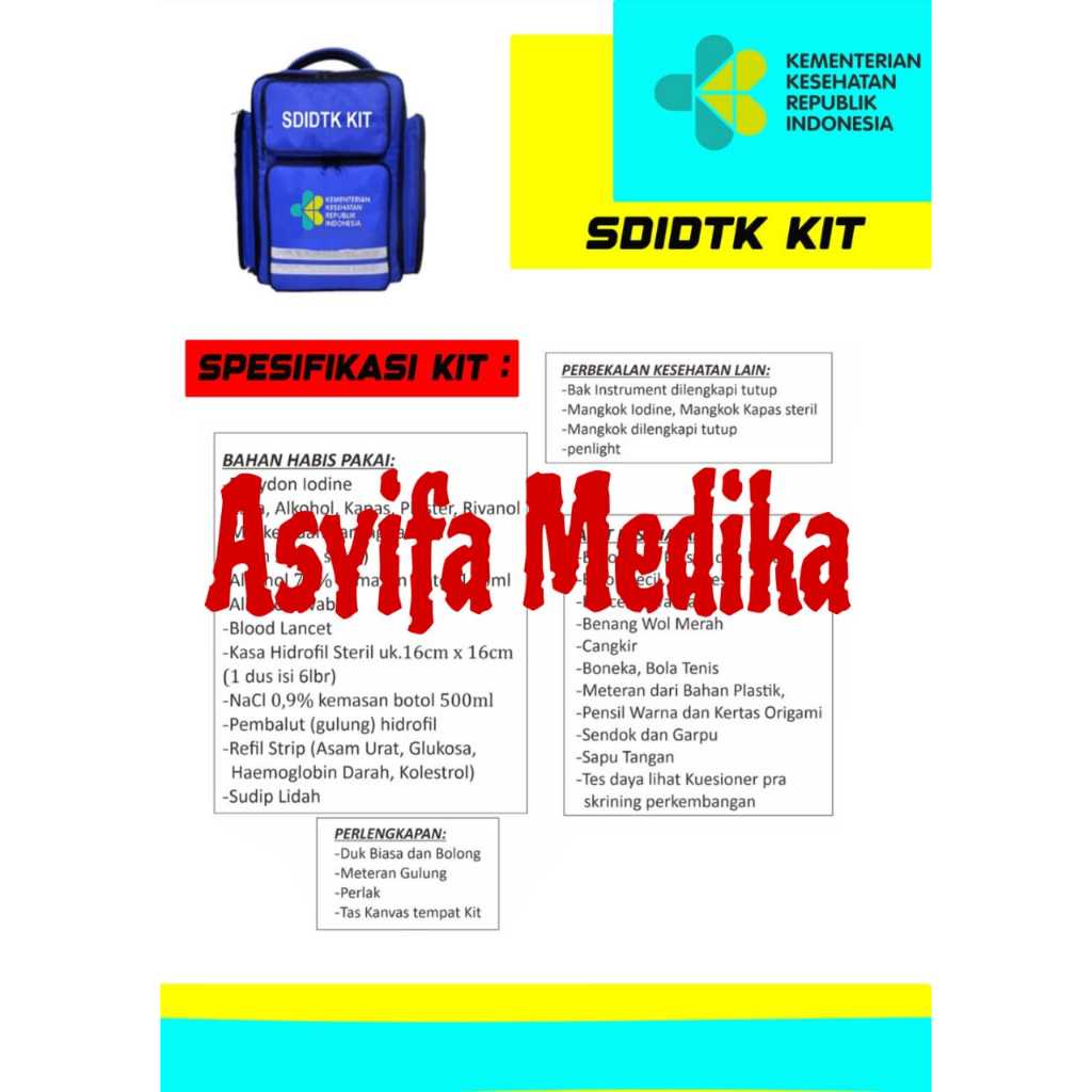 SDIDTK KIT / SDIDTK KIT Tumbuh Kembang kemenkes tas Ransel