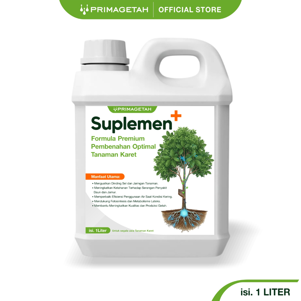 Suplemen Plus Karet Primagetah Penderas Getah Karet, Atasi Macet getah, pupuk karet penambah getah