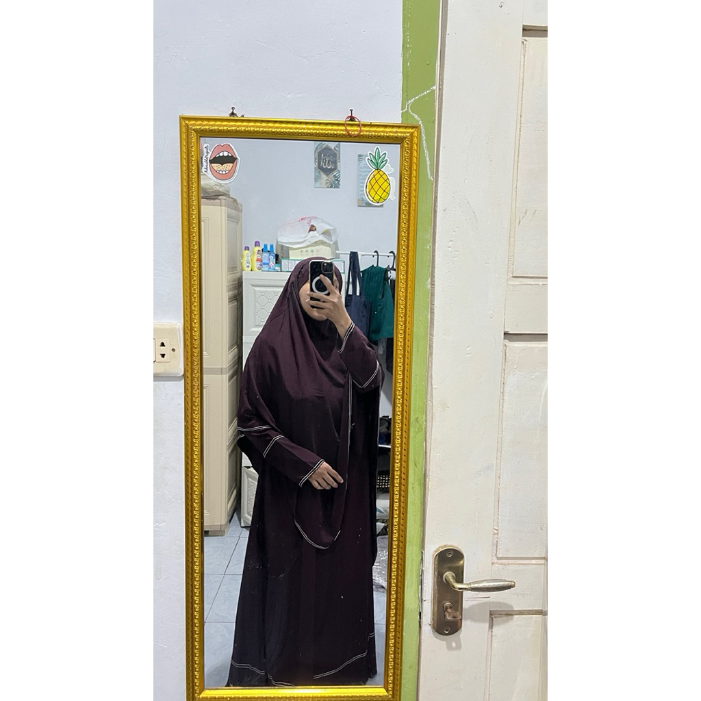 Set gamis Azzahra Syar'i Plum