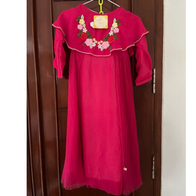 Princessa Flami - Pakaian muslim gamis dress anak Fuchia