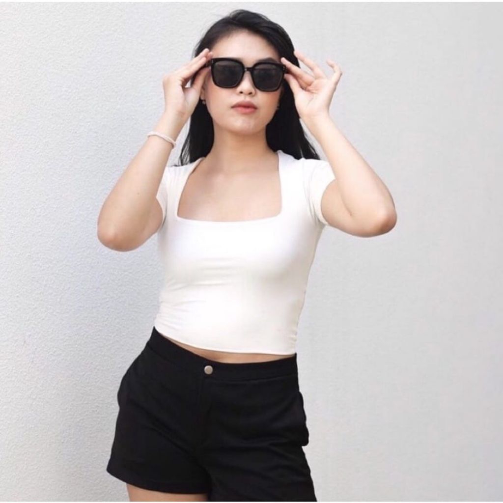 Preloved Crop top square neck