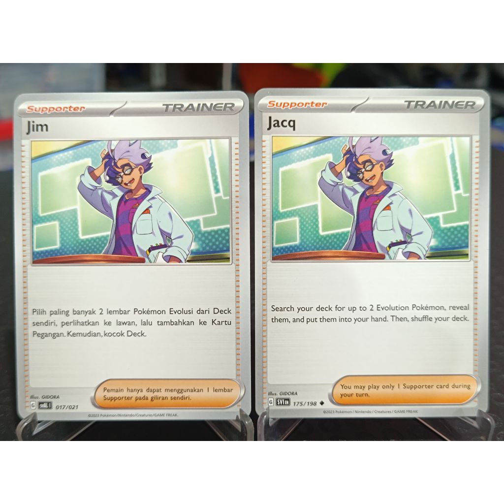 kartu pokemon TCG ori trainer jim, jacq Indonesia English