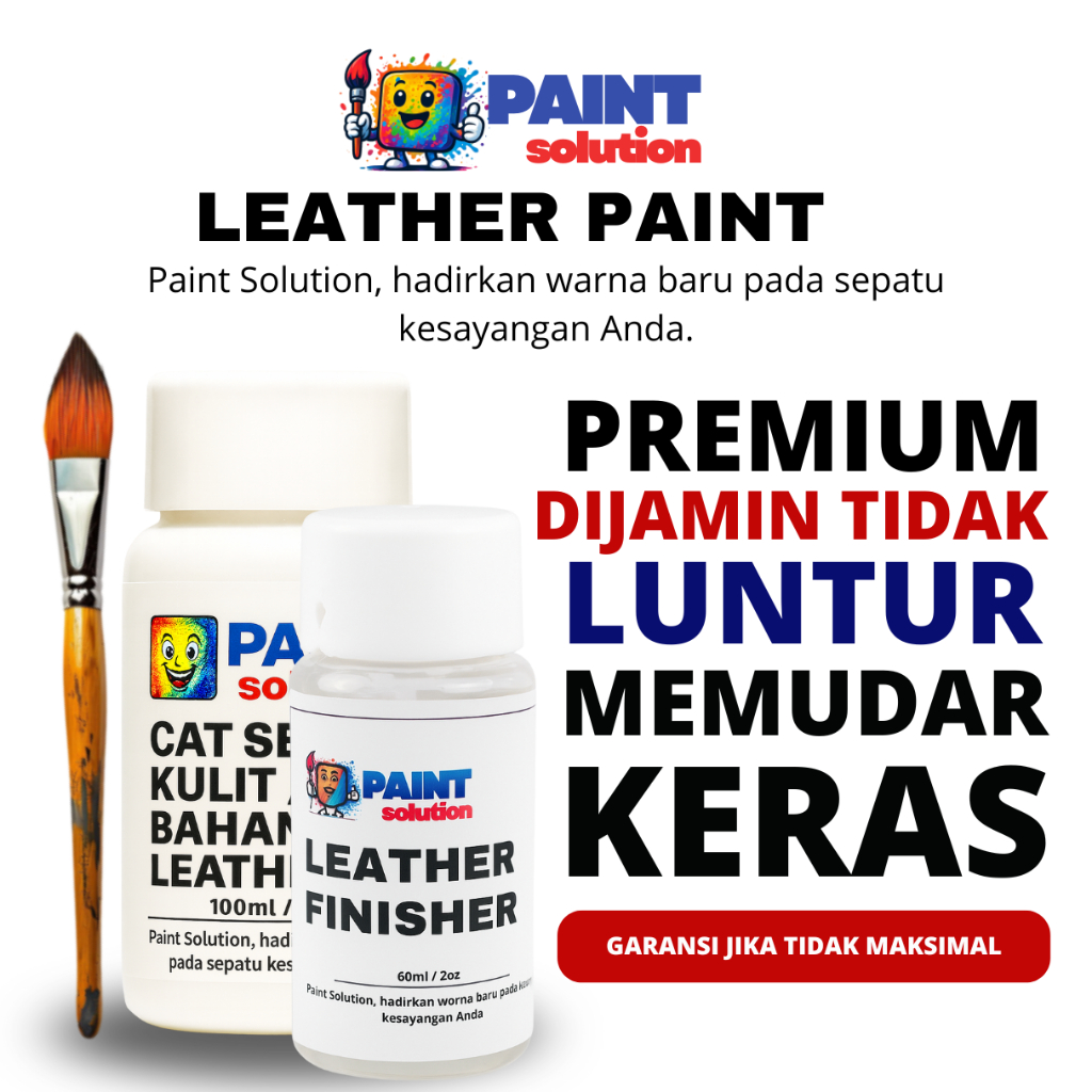 Cat Sepatu Kulit Finisher Topi Tas kulit permanen Leather paint Cat Sepatu Repaint Tas Leather SKU-L