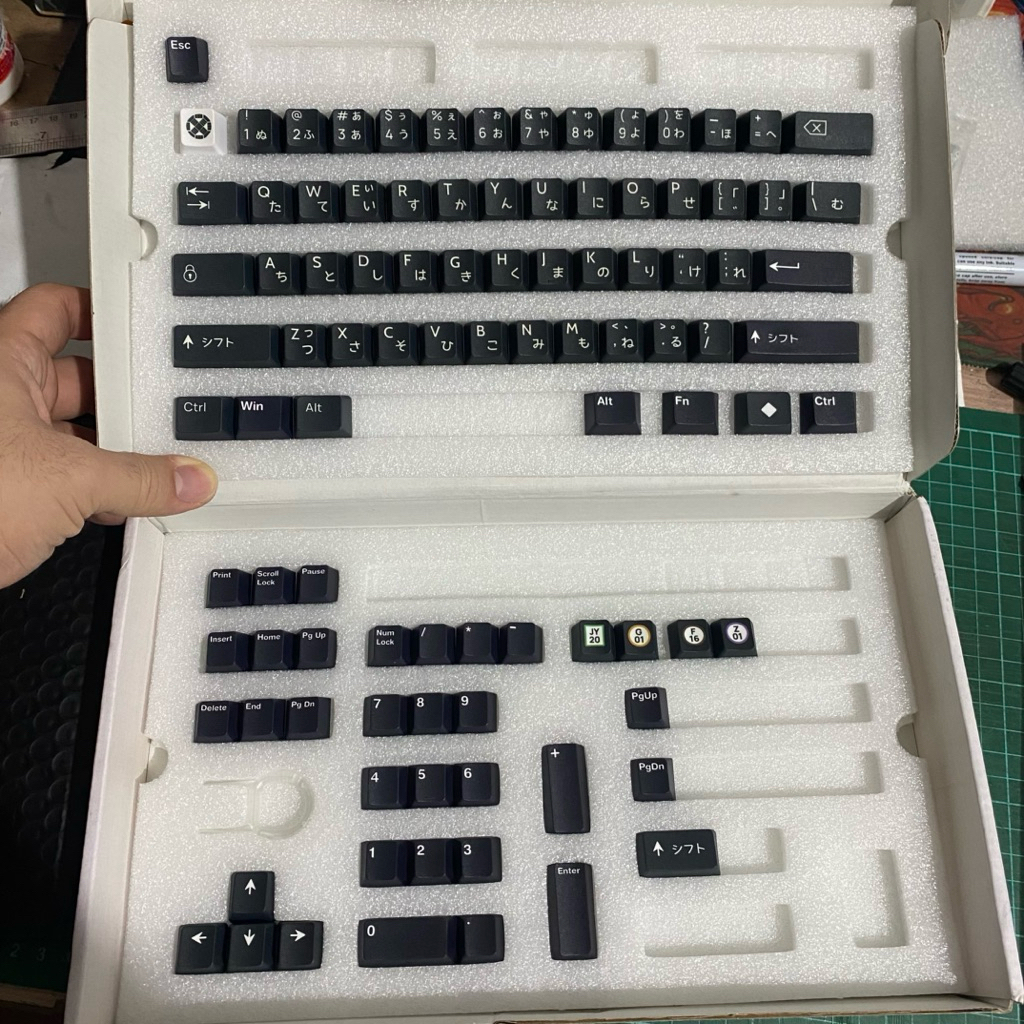 keycaps black white japanese shibuya press play