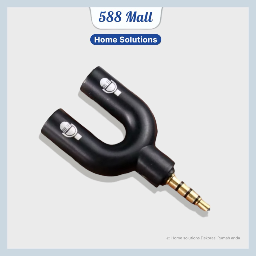 [ 588 Mall ] Audio Splitter 2 Mic Splitter Microphone Dual Aux | MIC & MIC
