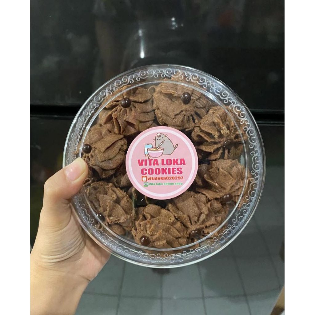 Kue Kering Semprit Coklat Chocochip Homemade 500 gram Vitaloka Cookies