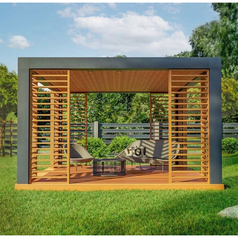 gazebo minimalis kayu jati / gazebo taman minimalis moderen / gazebo pargola taman