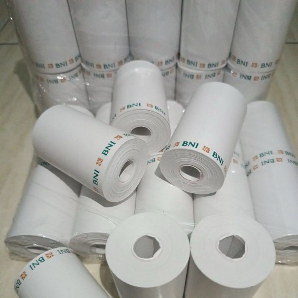 10 Roll Kertas Struk Thermal BNI 58mmx80 Tanpa Tengah - Desain Efisien dan Ekonomis
