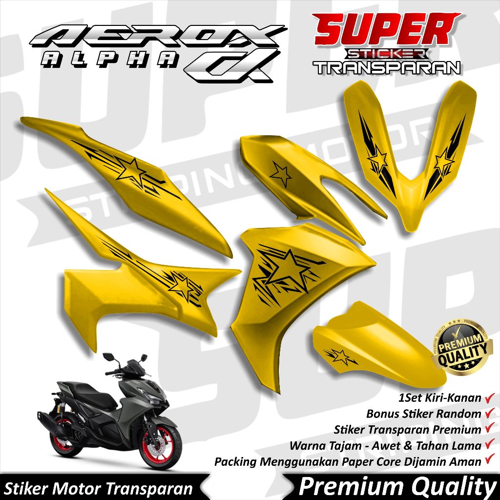 Stiker Aerox 155 NEW Transparan keren Striping Aerox ALPHA 155 New Stiker Transparan UV Aerox 155 NE