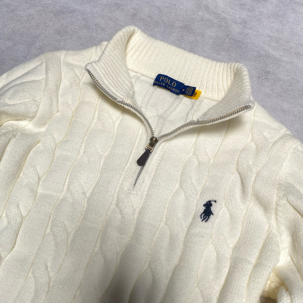 halfzip cable knit Ralph Lauren