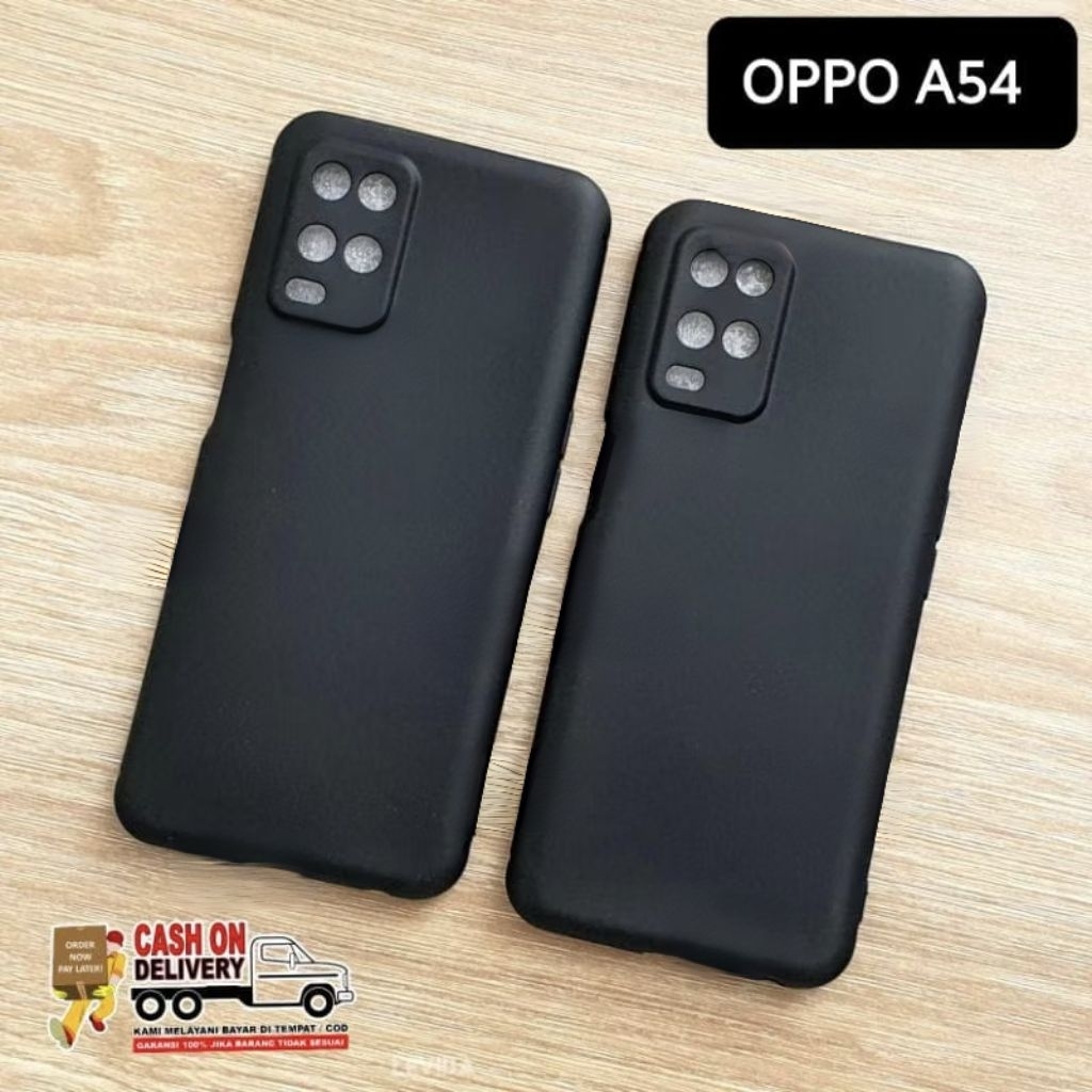 Case Pro Black Matte Oppo A54 Camera Protection Soft Case HITAM