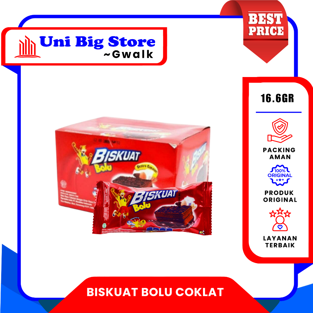 Biskuat Bolu Rasa Susu Coklat ~16.6GR Ecer Soft Cake