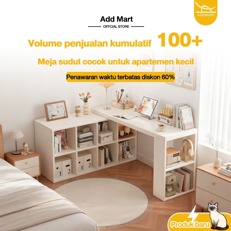 Meja Sudut Rak Buku Kayu Meja Belajar Rumah Meja Rias Kamar Tidur Meja Komputer Sudut Berbentuk