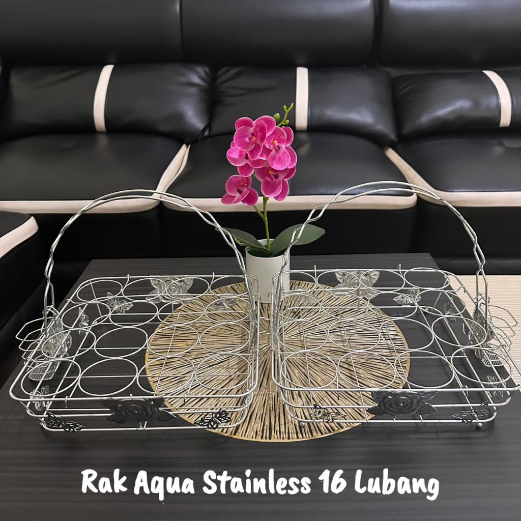 Rak Aqua Gelas Isi 16 Lubang - Tatakan Aqua Gelas Dengan 16 Lubang - Keranjang Gelas Air Mineral bah
