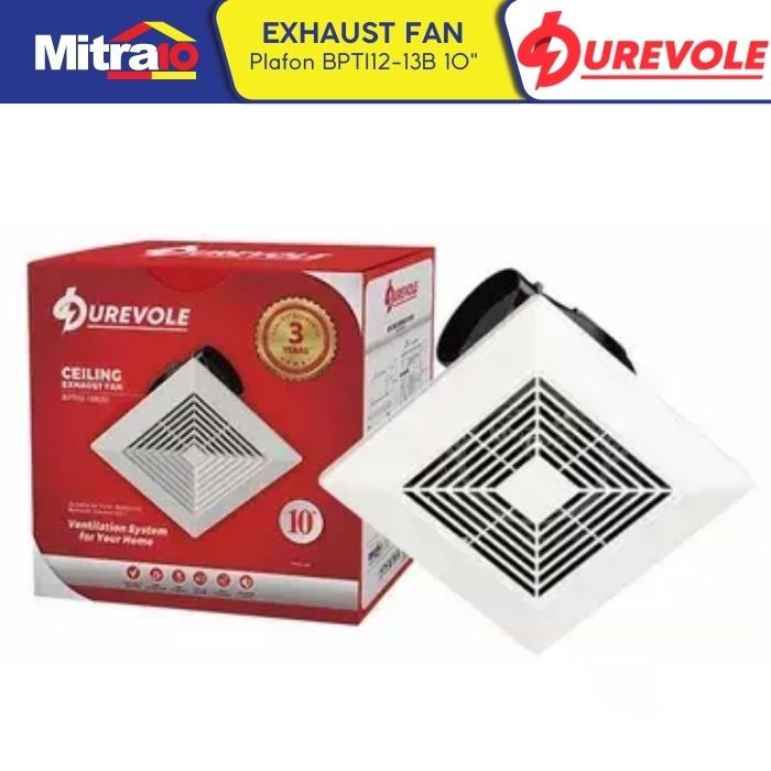 Exhaust Fan Dinding Plafon 10 Inch Durevole BPTI12-13B(B) Kipas Sirkulasi Udara