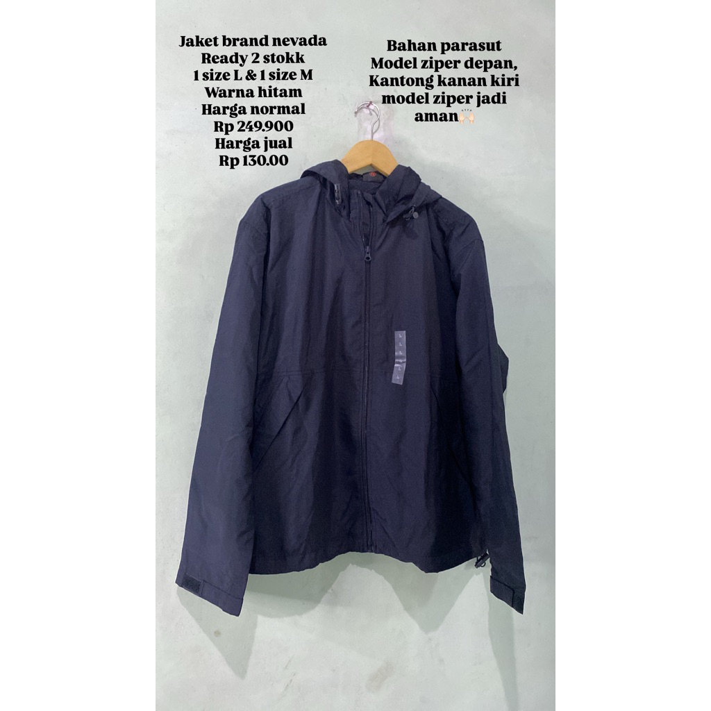 jaket brand nevada size L & M warna hitam