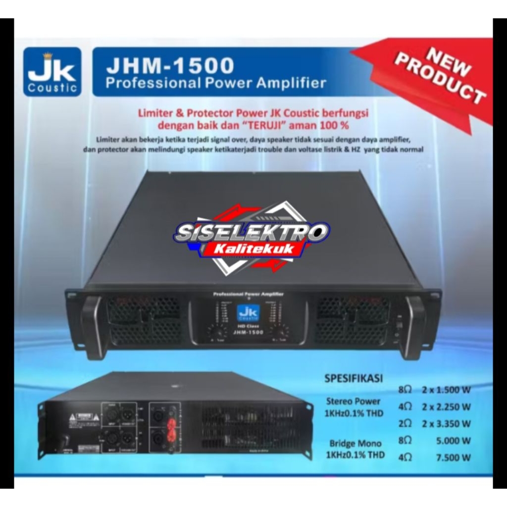 Power amplifier JK COUSTIC JHM 1500 JHM1500