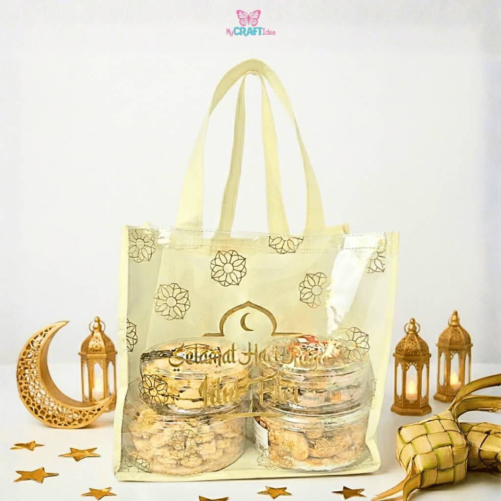 Tas Hampers Lebaran Kombinasi Mika Spunbond – Tas Parcel Idul Fitri Ukuran Besar