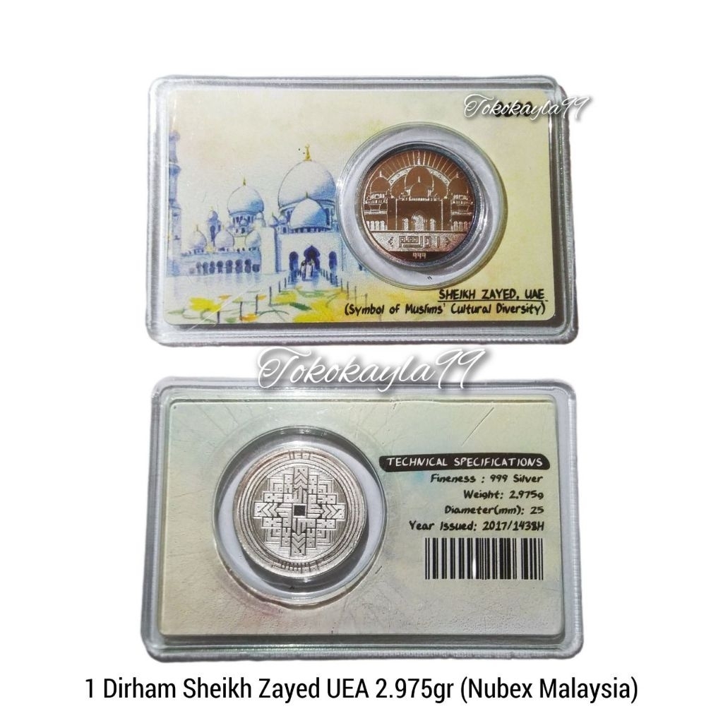 Dirham Nubex Malaysia - Silverin - Sala Masjidil Haram & Baiturrahman - Al Fath - Nisfu 1.487 gr BMN