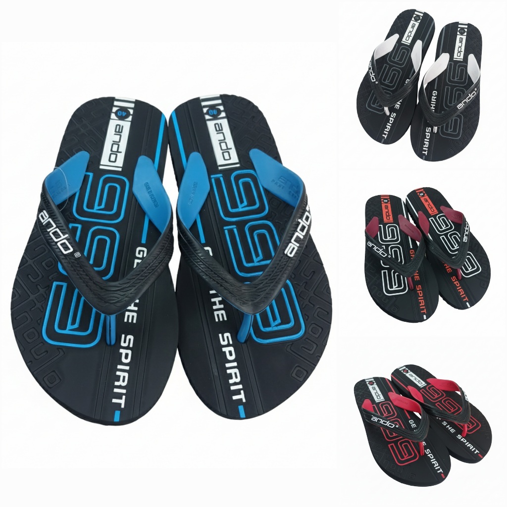 Ando Alergan Sandal Jepit Pria Motif Emboss Antislip