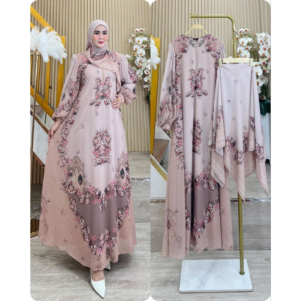 BISA COD (PRINTING SERIES BY DIJAH ORI PREMIUM GAMIS DIJAH TERBARU GAMIS PRINTING