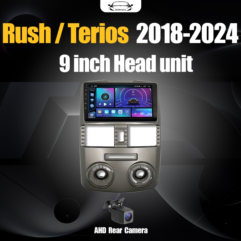 Android 14 Head Unit 9" IPS For Rush / Terios 2018-2024 Head Unit 8 Chip Nuklir 8+64GB/8+128GB Andro