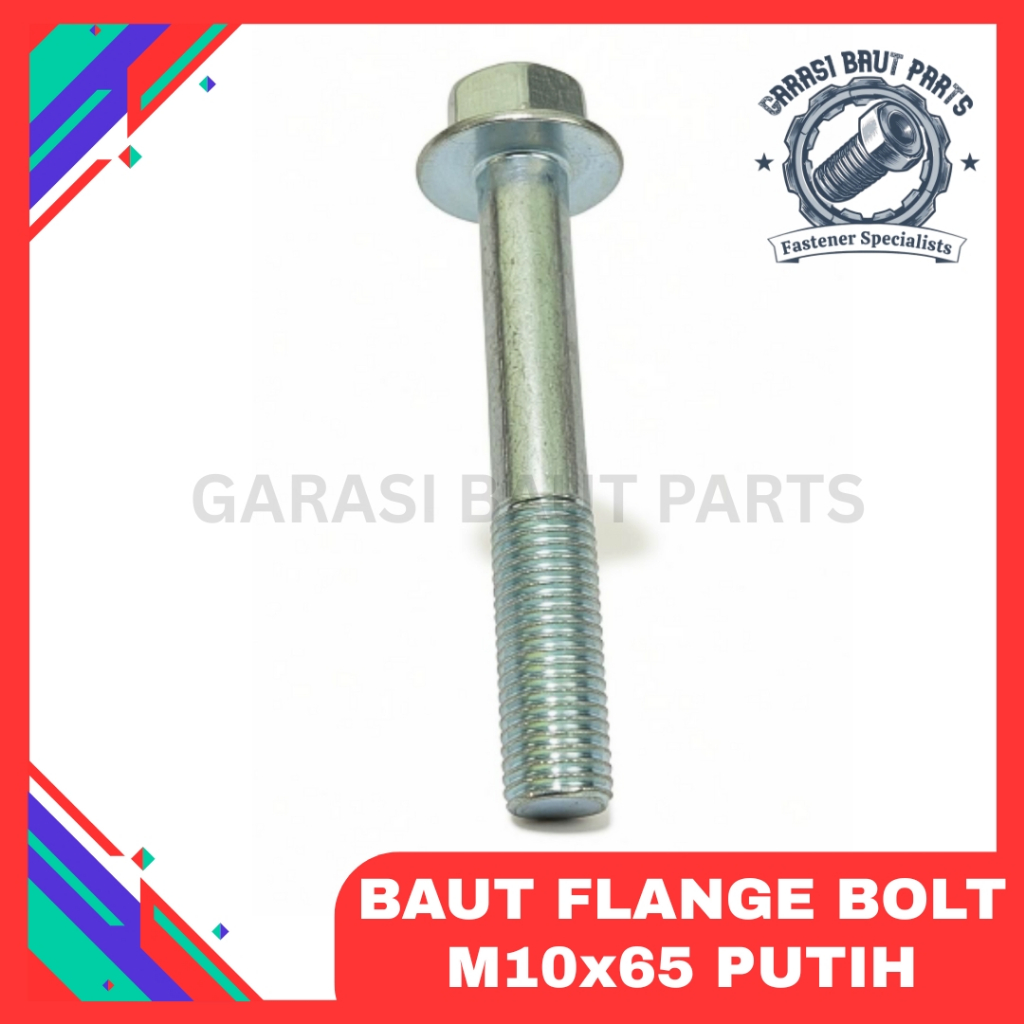 BAUT FLANGE BOLT M10x65 PUTIH
