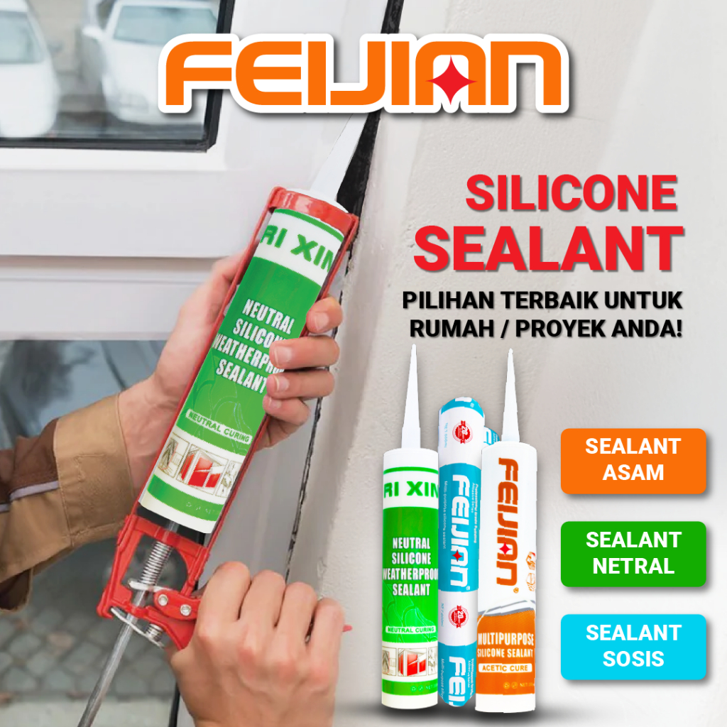 Sealant Neutral Silicone / Sealant Netral / Sealant Kaca - Ri Xin